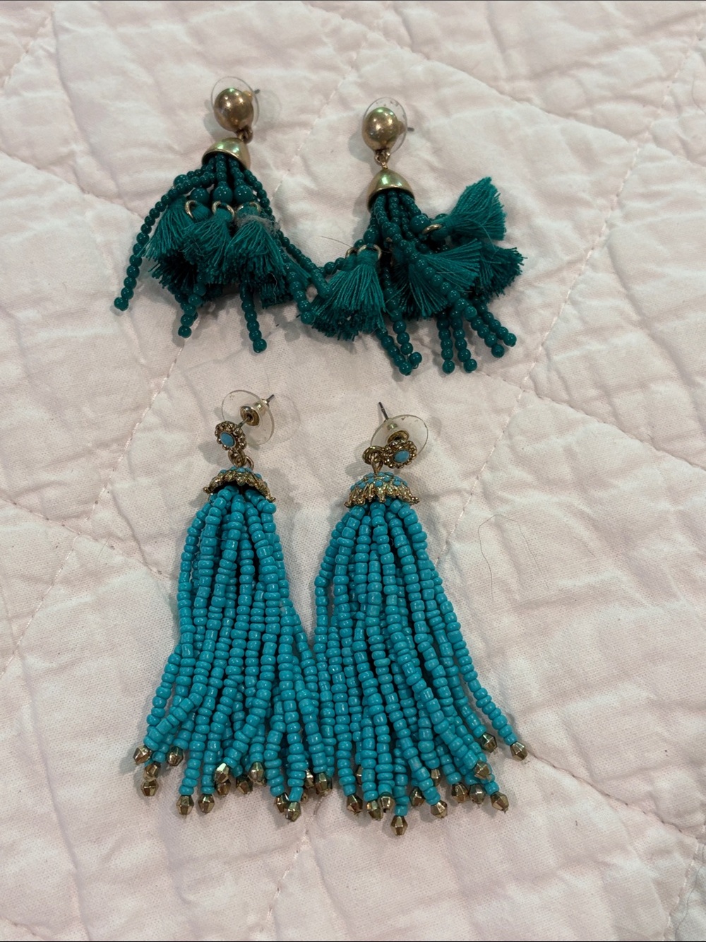 Two Pairs of Tassle Beaded Earrings